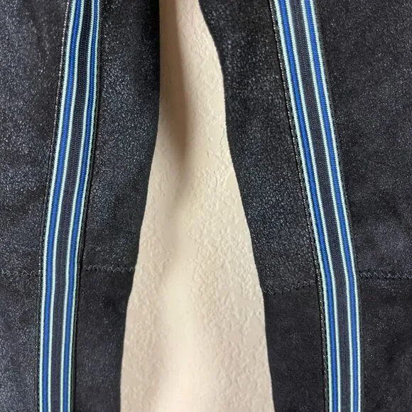 Elie Tahari Roxanna Lambskin Suede Skinny Pants Womens Medium Blue Shimmery - Picture 6 of 15